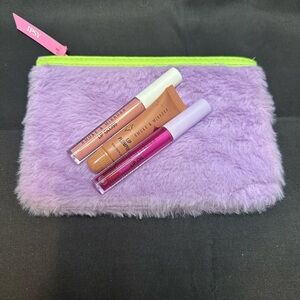 🎄🎁 Smoke & Mirrors Lip Gloss Trio & Furry Ipsy Bag Gift Set